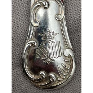 Pierre François Queillé M.o Paris 1834 1846 Louis Philippe Silver Cutlery Set 5.300 Kg