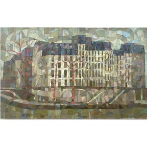 Mac Kenzie British School Oil On Canvas 12m 38x61cm Urban Landscape City 20th Century Mc Kenzie