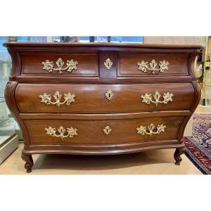 Bordeaux Chest Of Drawers In Solid Mahogany With Four Drawers, 18th Century, Bordeaux 18th Century 
