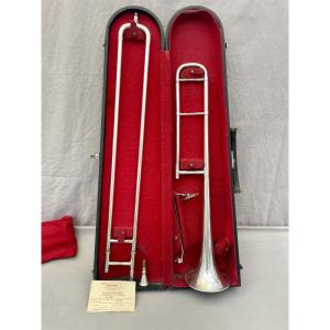 Couesnon Paris Slide Trombone In Case 1936 Model 309 For The Army, Monopole Type No. 4442, 20th Century