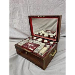 Crystal And Silver Toiletry Case, Bramah London Piccadilly, D. Edwards To Her Majesty, 1840, 19th Century