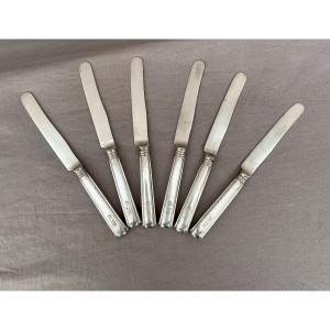 Carl Boianowski Set Of 6 Silver Knives 84 Russie Impériale Saint-pertersboug 1863 , 409gr