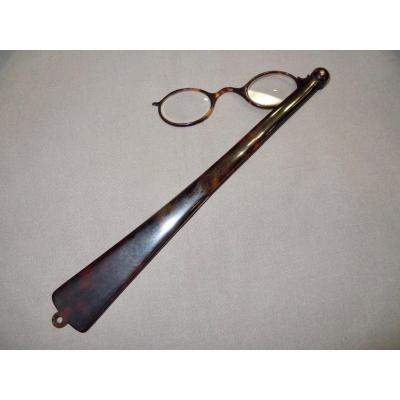 Face-to-hand Glasses Tortoise Brown Tortoise XIXth Napoleon III 19th