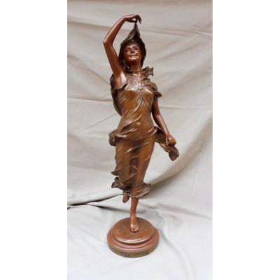 Nicolas Mayer 1852-1929 Bronze Sculpture Aurora Signed Foundry Société Des Bronzes De Paris XIXème