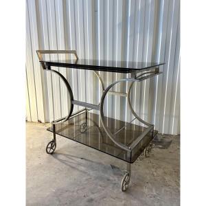 70s Chrome Metal Serving Trolley