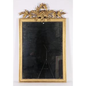 Louis XVI Style Mirror In Gilt Wood, 18th Century