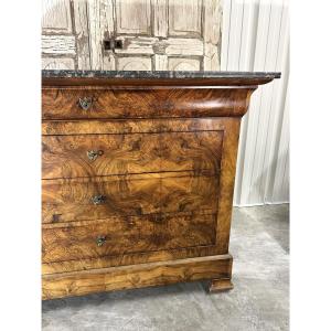 Louis Philippe Walnut Chest Of Drawers, 19th Century