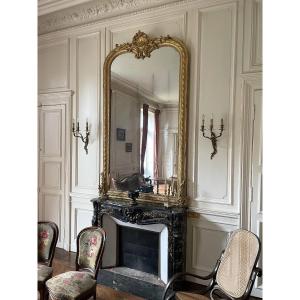 Large 19th-century Gilded Mirror 