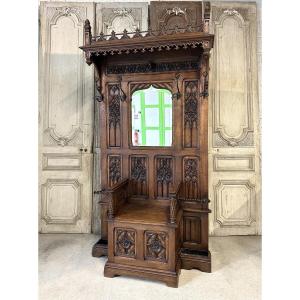 Neo-gothic Style Wardrobe Circa 1900