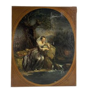 Oil On Canvas After Franquelin, Paris, France, 1849, Alphonse Giroux, 19th Century Romanticism