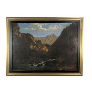 Cheret, Lachaume De Gavaux - 19th Century - Oil On Canvas, Romantic Landscape