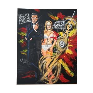 Large Format Painting "007 Cash Me" (2016) By Domingo Zapata - Acrylic