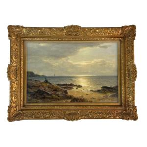 Oil On Canvas By Duncan Cameron (scotland 1837-1916), 19th-century Marine Scene