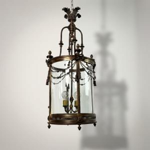 Monumental Bronze Vestibule Lantern In The Louis XVI Style - France 19th Century, Napoleon III