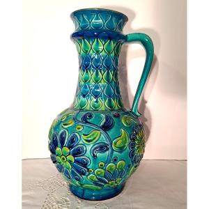 Large Ceramic Vase With Handle West Germany - Bay Keramik (model N°87-50), 20th Century