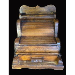 Large Arts And Crafts Mahogany Cylinder Desk Filing Cabinet, East India Company Style, 19th Century