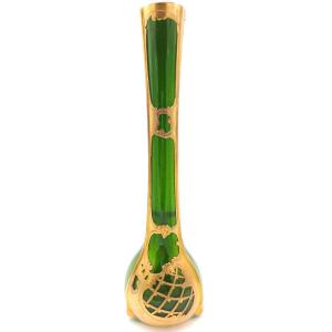 Art Nouveau Aventurine Glass Vase, Dlg Josef Riedel, Jugendstil Vienna Secession 