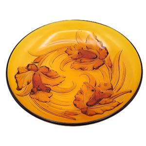 Large Verlys France Cup In Pressed Glass Iris Design, Art Deco, First Half Of The 20th Century