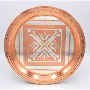 Art Deco Dinanderie Tray By Luc Lanel For Maison Christofle, Circa 1930
