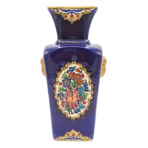 Longwy Enamel Vase In The Chinese Style, Decorated By Maurice-paul Chevallier, Mid-20th Century
