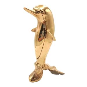 Polished Brass Dolphin, Vintage Design, Mid-20th Century