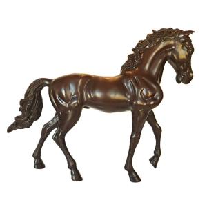 Important Thoroughbred Stallion Horse, Bronze Cast With Brown Patina, 20th Century