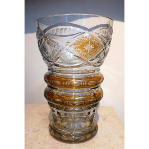 Bohemian Cut Crystal Vase