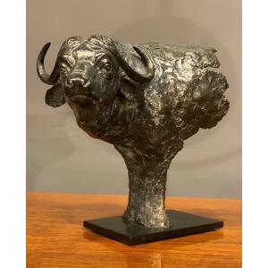 Bronze Animal By Florence Jacquesson "fragment Of Buffalo"