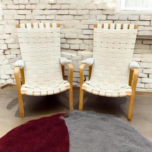 Pair Of Scandinavian Design Armchairs Years 1960/70 By Bruno Mathsson