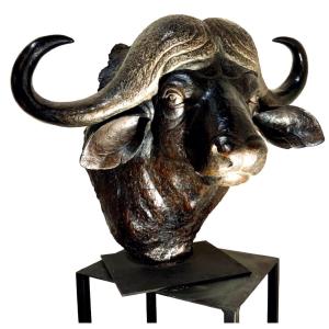 Bronze Buffalo By Florence Jacquesson 