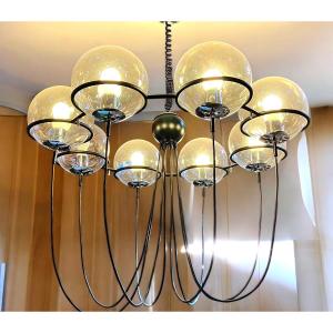 In The Style Of Gino Sarfati, Large Dutch Raak Chandelier From The 1980s