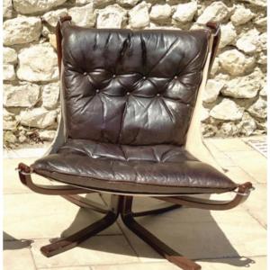 Scandinavian Falcon  Chair  By Sigurd Ressel, 1970s, Produced By Vatne Møbler