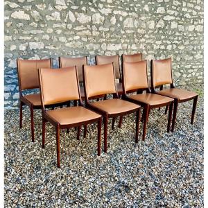 8 Scandinavian 1960s Chairs By Johannes Andersen In Solid Rosewood And Leather