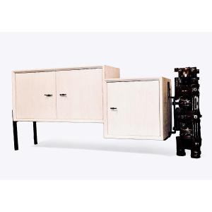 Surprising Sideboard Movable Sculpture In Bleached Lime, Cast Iron And Wrought Iron.