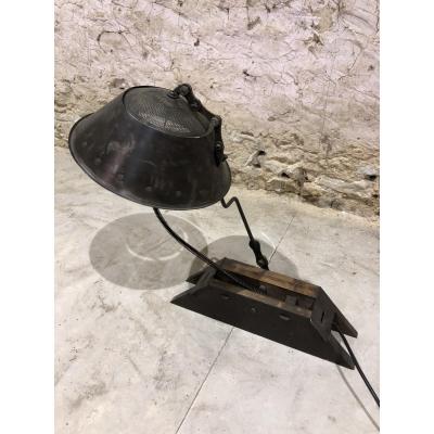 Industrial Table Lamp Unique Piece Creation By Eric Sanchez Craft Artist.