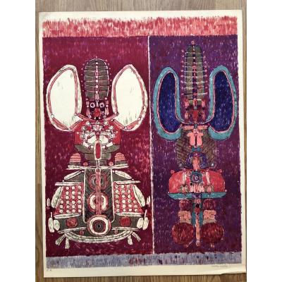Lithograph By Pierre Courtin Artist Proof Signed, Dedicated Years 1960/70