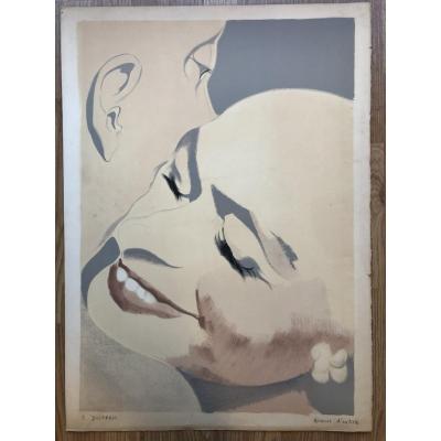 Lithograph Artist's Proof, Signed By Élisabeth Dujarric Years 1970/80