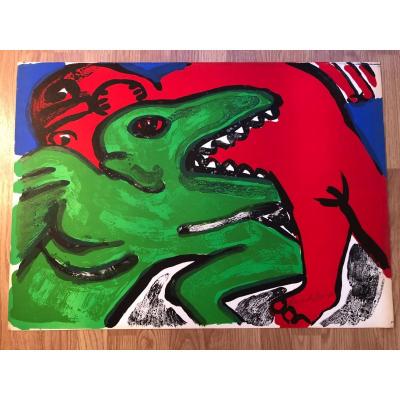 Lithograph Signed By Bengt LindstrÖm 1960s / 70s