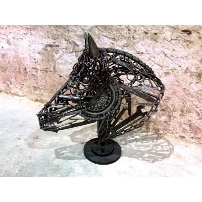 Portrait Of Horse, Steel Sculpture.
