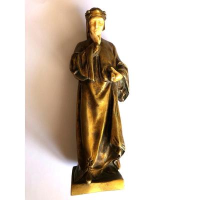 Dante, Chryselephantine Statuette, Bronze And Ivory