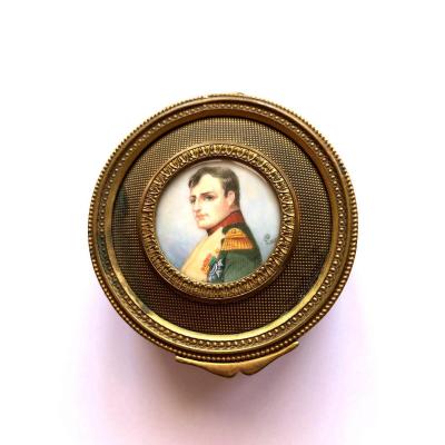 Boîte Napoléon En Laiton Doré