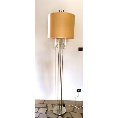 1970s Stainless Steel Floor Lamp
