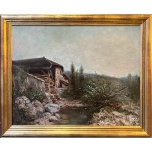 Mountain Landscape Signed Adolphe Appian