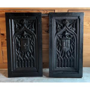 Panels In Wood And Plaster Representing The Blazons Of Dauphiné