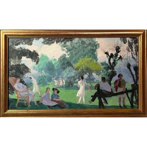 Oil On Canvas By Jules Flandrin