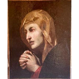 Oil On Canvas Weeping Virgin