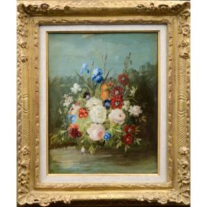 Pair Of Bouquets On Panels