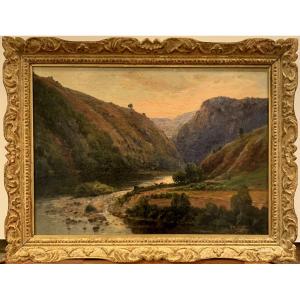 Meandering River In A Deep Valley. Pierre Testu