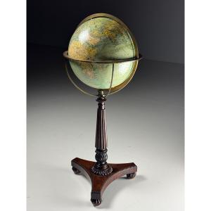 19th Century William IV Rosewood Globe Terrestrial Globe On Stand