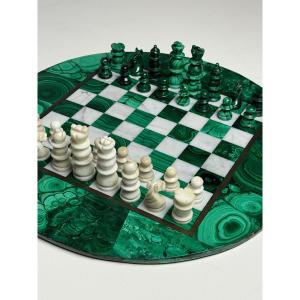 Malachite Chess Set, Mid-20th Century